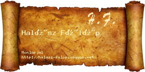 Halász Fülöp névjegykártya