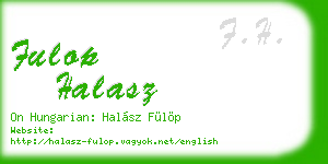 fulop halasz business card